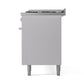 ILVE 60-inch Professional Plus II Dual Fuel Range with 9 Burners, Griddle, and Triple Glass Door Oven in White (UP60FWMPWH)