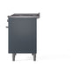 ILVE 40-inch Professional Plus II Dual Fuel Range with Solid Door Oven in Blue Grey (UPD40FQMPBG)