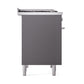 ILVE 40-inch Professional Plus II Dual Fuel Range with Solid Door Oven in Matte Graphite (UPD40FQMPMG)