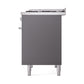 ILVE 40-inch Professional Plus II Dual Fuel Range with Solid Door Oven in Matte Graphite (UPD40FQMPMG)