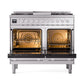 ILVE 40-inch Professional Plus II Dual Fuel Range with Solid Door Oven in Stainless Steel (UPD40FQMPSS)