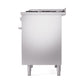 ILVE 40-inch Professional Plus II Dual Fuel Range with Solid Door Oven in Stainless Steel (UPD40FQMPSS)