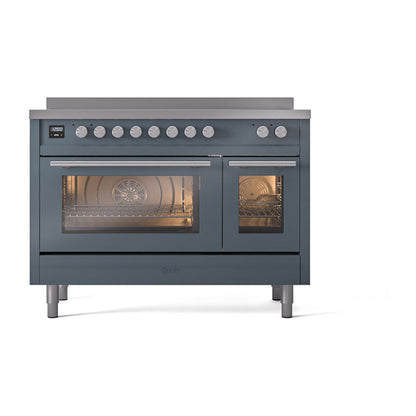 ILVE Professional Plus II 48-Inch Induction Range in Blue Grey (UPI486WMPBG)