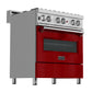 ZLINE 36 in. 4.6 cu. ft. Legacy Dual Fuel Range with 6 Burner Gas Cooktop and Electric Convection Oven in DuraSnow® Stainless Steel and Red Gloss Door (RAS-RG-36)