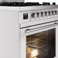ILVE Professional Plus II 30-Inch Freestanding Dual Fuel Range with 5 Sealed Burner in White (UP30WMPWH)