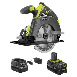 18-Volt ONE+ Cordless 5-1/2 in. Circular Saw with (1) 4.0 Ah Lithium-Ion Battery and 18-Volt Charger