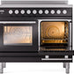 ILVE Professional Plus II 40-Inch Induction Range in Glossy Black (UPDI406WMPBK)