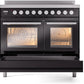 ILVE Professional Plus II 40-Inch Induction Range in Glossy Black (UPDI406WMPBK)