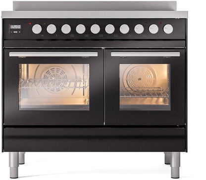 ILVE Professional Plus II 40-Inch Induction Range in Glossy Black (UPDI406WMPBK)
