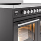 ILVE Professional Plus II 40-Inch Induction Range in Matte Graphite (UPDI406WMPMG)