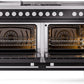 ILVE Professional Plus II 60-Inch Dual Fuel Range with 7 Burners, Griddle, & French Top with Triple Glass Door Oven in Glossy Black (UP60FSWMPBK)