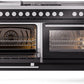ILVE Professional Plus II 60-Inch Dual Fuel Range with 7 Burners, Griddle, & French Top with Triple Glass Door Oven in Glossy Black (UP60FSWMPBK)
