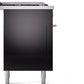 ILVE Professional Plus II 60-Inch Dual Fuel Range with 7 Burners, Griddle, & French Top with Triple Glass Door Oven in Glossy Black (UP60FSWMPBK)