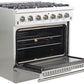 Forno Appliance Package - 36 Inch Gas Range, Wall Mount Range Hood, Dishwasher, AP-FFSGS6244-36-2