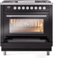 ILVE 36-Inch Professional Plus II Freestanding Dual Fuel Range with 6 Sealed Burner in Black (UP36FWMPBK)