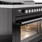 ILVE 36-Inch Professional Plus II Freestanding Dual Fuel Range with 6 Sealed Burner in Black (UP36FWMPBK)