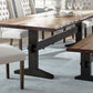 Bexley Natural Honey/Espresso Live Edge Trestle Dining Table
