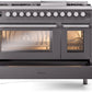 ILVE 48-Inch Professional Plus II Freestanding Dual Fuel Range with 8 Sealed Burner in Matte Graphite (UP48FWMPMG)