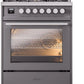 ILVE Professional Plus II 30-Inch Freestanding Dual Fuel Range with 5 Sealed Burners in Matte Graphite (UP30WMPMG)