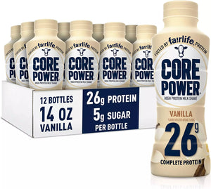 Core Power Protein Vanilla 26g Bottles, 14 fl oz, 2 Packs Of 12 Bottles