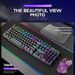 T6 Gaming Keyboard & Mouse Set  Rainbow Backlight  Platinum