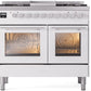 ILVE Professional Plus II 40-Inch Freestanding Dual Fuel Range with 6 Sealed Burner in White (UPD40FWMPWH)