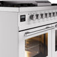 ILVE Professional Plus II 40-Inch Freestanding Dual Fuel Range with 6 Sealed Burner in White (UPD40FWMPWH)