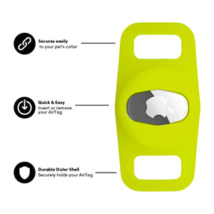 AirTag Case for Dog Collars (Lime Green) - AirTag Case