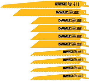 DEWALT Reciprocating Saw Blades, Bi-Metal Set with Case, 10-Piece DW4898