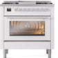 ILVE Professional Plus II 36-Inch Freestanding Dual Fuel Range with 6 Sealed Burner in White (UP36FWMPWH)
