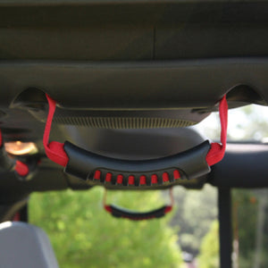 Rugged Ridge Rear Side Grab Handles Red 07-18 Jeep Wrangler Unlimited JK