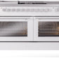 ILVE Professional Plus II 60-Inch Dual Fuel Range with 7 Burners, Griddle, & French Top with Triple Glass Door Oven in White (UP60FSWMPWH)