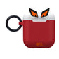 Orange eyed red creature AirPod case figure. color::Edge 