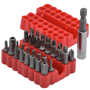 Security Bits | 33pc Set Tamper Proof Torx Hex Tri Phillips Screwdriver Magnetic