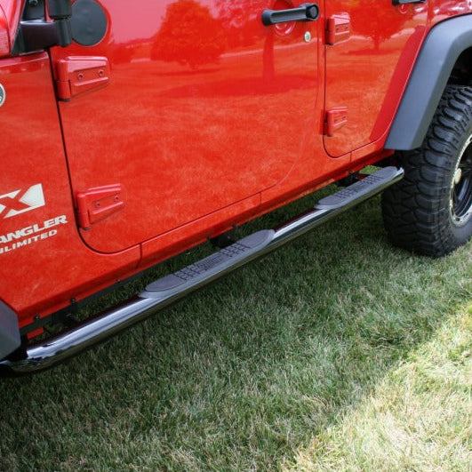 Rugged Ridge 3-In Round Side Steps Black 07-18 4-Door Jeep Wrangler