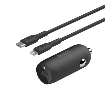Belkin 30W USB-C Power Delivery PPS Car Charger + C-LTG Cable