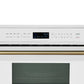 FORNO Espresso Oliena 30" 1.6 cu. ft. Built-In Microwave Oven in White with Antique Brass Handles, FMWDR3093-30WHT