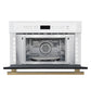FORNO Espresso Oliena 30" 1.6 cu. ft. Built-In Microwave Oven in White with Antique Brass Handles, FMWDR3093-30WHT