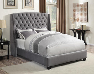 Pissarro Full Tufted Upholstered Bed Gray
