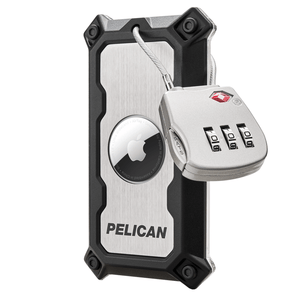 Pelican AirTag Tracker Luggage Lock Brushed Aluminum