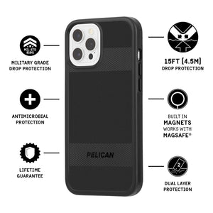 Pelican Protector (Works with MagSafe) Case for iPhone 13 Pro Max Devices - Black