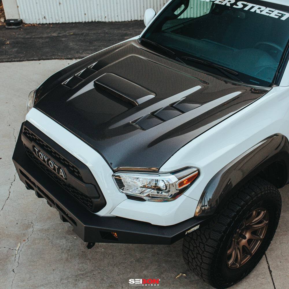 Seibon TS-Style Carbon Fiber Hood  - 2023-2016 Toyota Tacoma (HD18TYTA-TS)