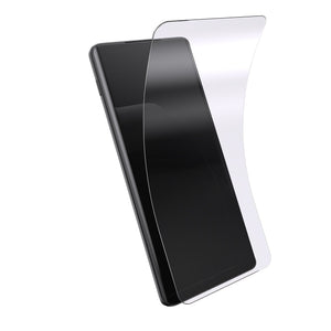 Three-quarter angled view of device with screen protector hovering above screen#color_clear
