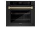 ZLINE Autograph Edition 30 in. Professional True Convection Single Wall Oven with Air Fry and Self Clean in Black Stainless Steel with Champagne Bronze Handle (WASBZ-30-CB)