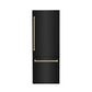 ZLINE Autograph Edition 30 in. 16.1 cu. ft. Built-In Bottom Freezer Refrigerator with Water Dispenser and Ice Maker in Black Stainless Steel with Champagne Bronze Accents (RBIVZ-BS-30-CB)