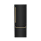 ZLINE Autograph Edition 30 in. 16.1 cu. ft. Built-In Bottom Freezer Refrigerator with Water Dispenser and Ice Maker in Black Stainless Steel with Polished Gold Accents (RBIVZ-BS-30-G)