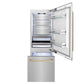 ZLINE Autograph Edition 30 in. 16.1 cu. ft. Built-In Bottom Freezer Refrigerator with Water Dispenser and Ice Maker in DuraSnow® Stainless Steel with Champagne Bronze Accents (RBIVZ-SN-30-CB)