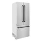 ZLINE Autograph Edition 36 in. 19.6 cu. ft. French Door Built-In Bottom Freezer Refrigerator with Water Dispenser and Ice Maker in DuraSnow® Stainless Steel with Matte Black Accents (RBIVZ-SN-36-MB)