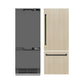 ZLINE Autograph Edition 30 in. 16.1 cu. ft. Panel Ready Built-In Bottom Freezer Refrigerator with Water Dispenser and Ice Maker with Graphite Gray Interior and Matte Black Accents (GRBIVZ-30-MB)