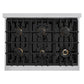 ZLINE Autograph Edition 36 in. 5.2 cu. ft. Classic Dual Fuel Range with 6 Burner Gas Cooktop and Electric Convection Oven in Stainless Steel with Polished Gold Accents (CDRZ-36-G)